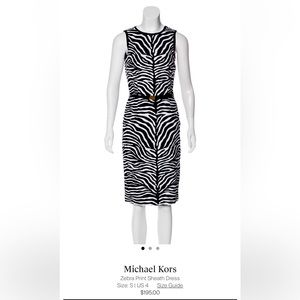 Black and white Michael Kors sheath dress with zebra.